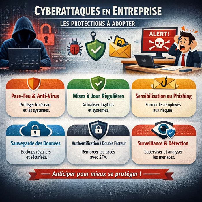 Cyberattaques en entreprise : les protections à adopter