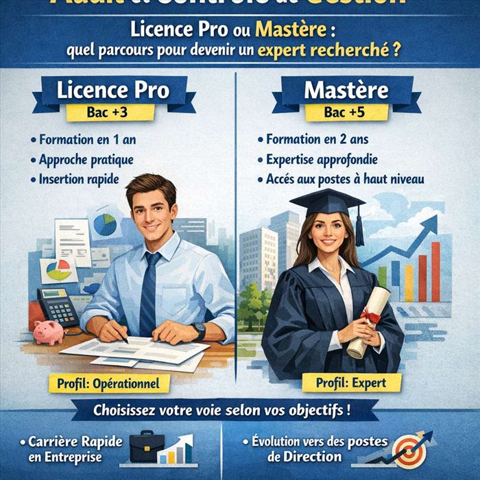 Audit et Contrôle de Gestion : Licence Pro ou Mastère, quel parcours pour devenir un expert recherché ?