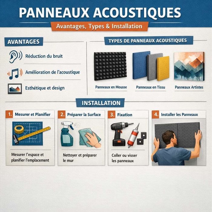 Panneaux acoustiques : avantages, types et installation