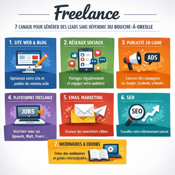 Freelance : 7 canaux pour générer des leads sans dépendre du bouche-à-oreille